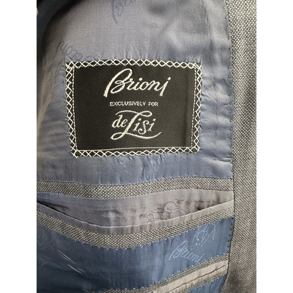 Brioni Light Blue Woven Current Lucca Wool Silk Men's Sportcoat Size 50R - Picture 7 of 10